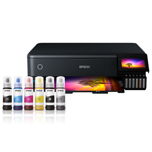 Epson EcoTank L8180, A3+, WiFi, Ethernet, SD, USB, melna - Daudzfunkciju tintes printeris