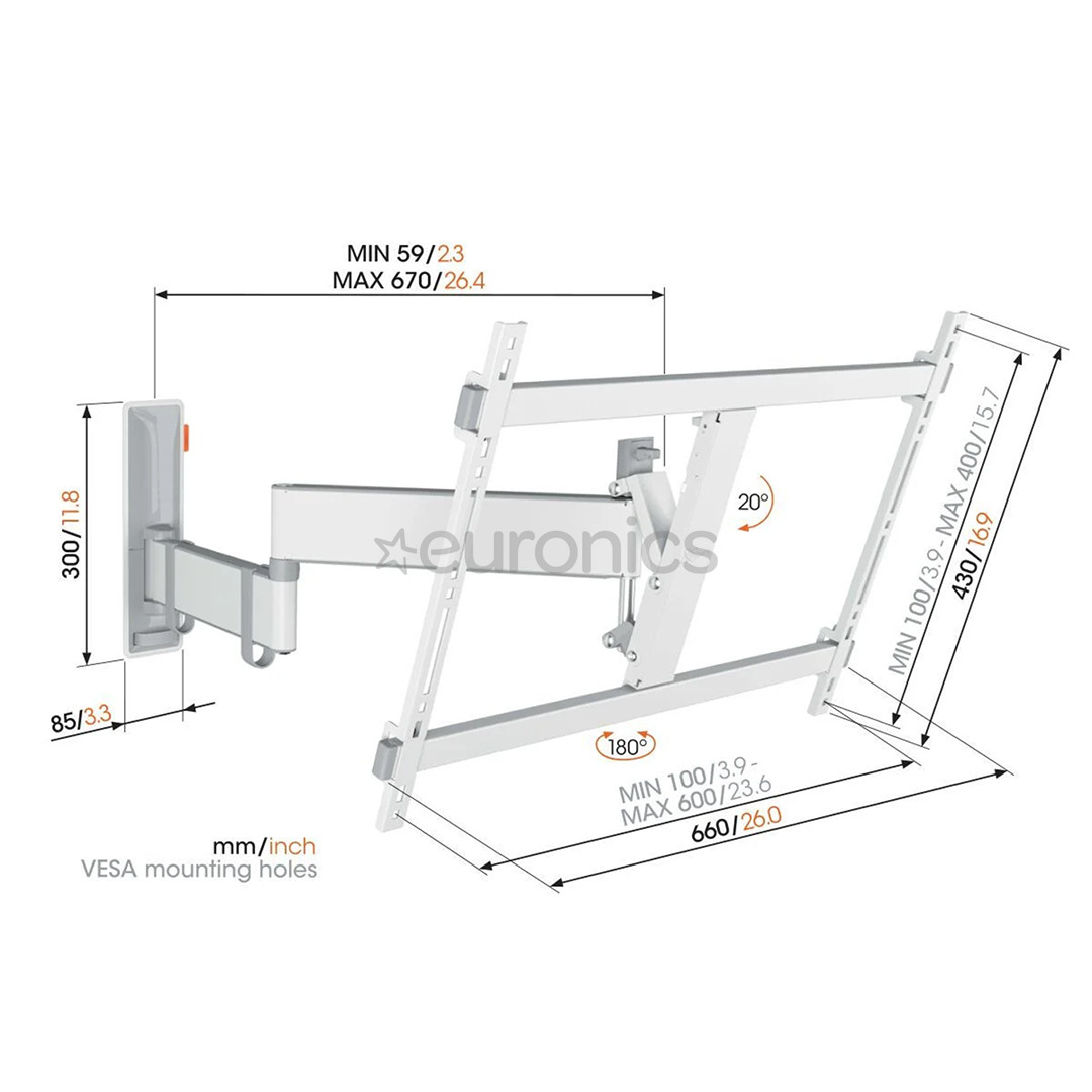 Vogel's TVM 3643 Full-Motion, 180º, 40'' - 77'', white - TV wall mount