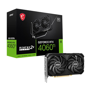 MSI NVIDIA GeForce RTX 4060 Ti, 8GB, GDDR6, 128 bit - Grafiskā karte 4711377102582