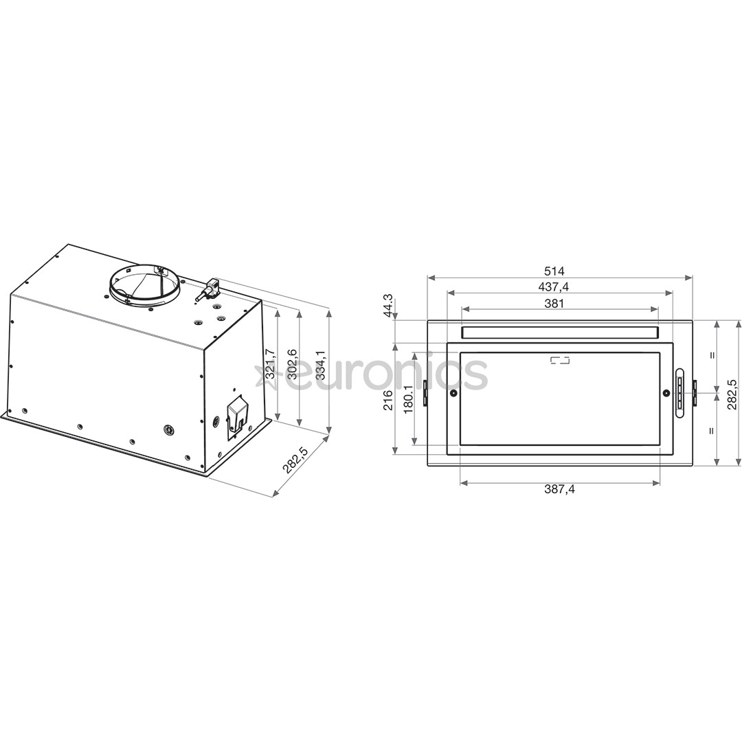 Whirlpool, 395 m³/h, platums 51.4 cm, nerūsējošā tērauda - Iebūvējams tvaika nosūcējs