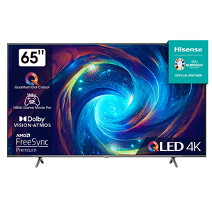 Hisense E7KQ PRO, 65'', Ultra HD, QLED, sānu statīvs, melna - Televizors 65E7KQPRO