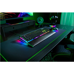 Razer BlackWidow V4, Green Switch, mehāniskā, SWE, melna - Klaviatūra