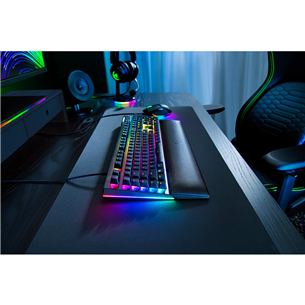 Razer BlackWidow V4, Green Switch, mehāniskā, SWE, melna - Klaviatūra