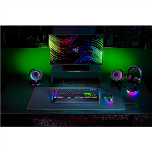 Razer BlackWidow V4, Green Switch, mehāniskā, SWE, melna - Klaviatūra