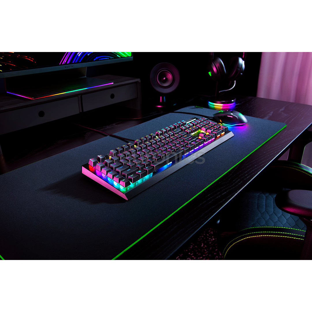 Razer BlackWidow V4 X, Green Switch, mehāniskā, US, melna - Klaviatūra