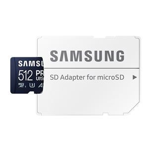 Samsung PRO Ultimate, microSDXC, SD adapteris, 512 GB - Atmiņas karte