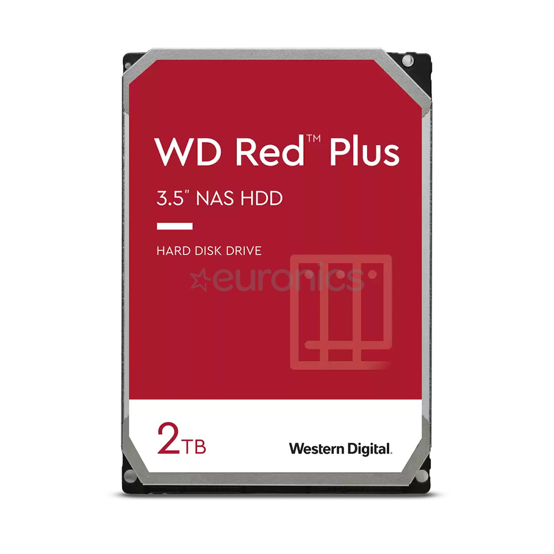 Western Digital WD Red Plus NAS, 2 TB, 5400 rpm, 64 MB, 3,5" - HDD cietais disks