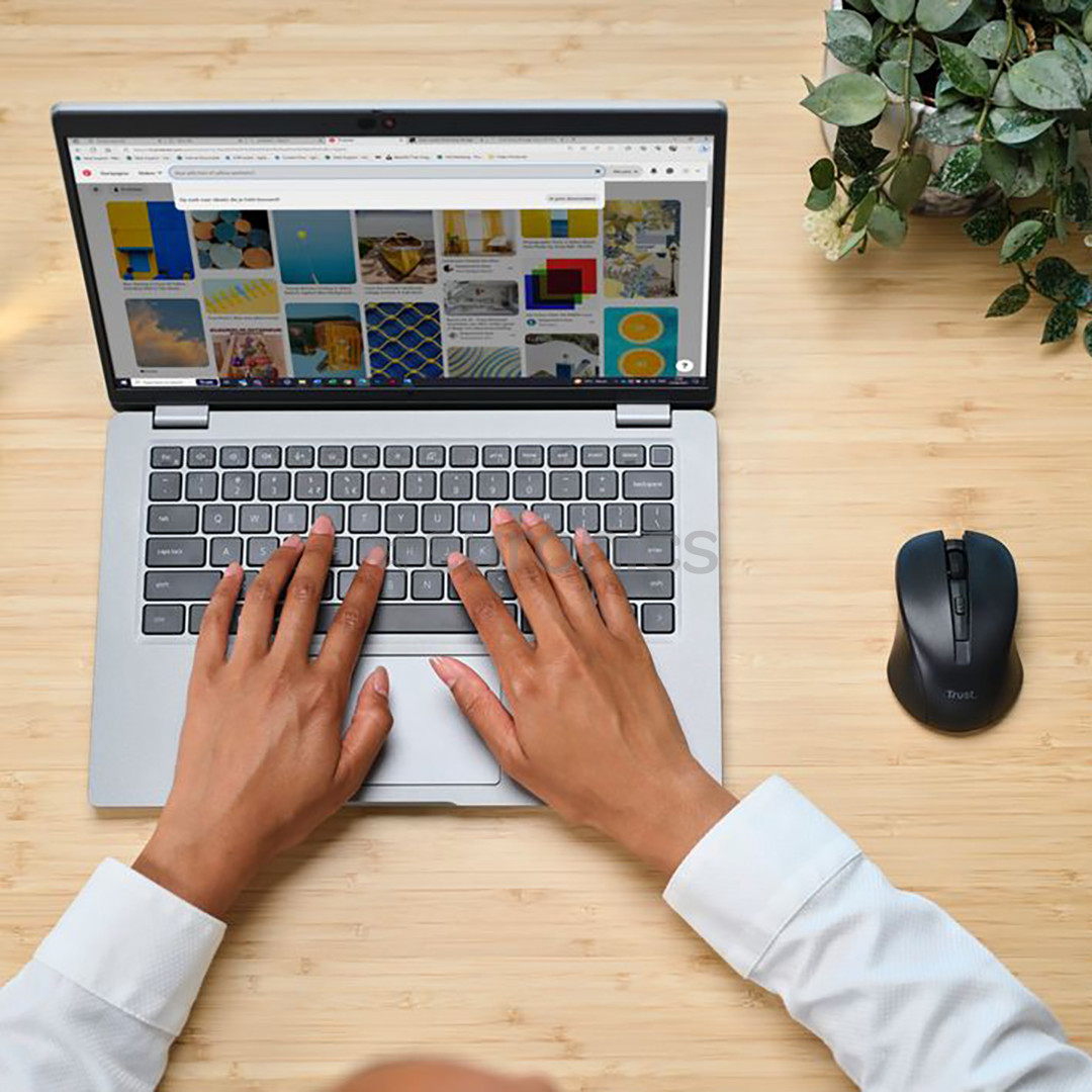 Trust Mydo Silent Click, melna - Bezvadu datorpele