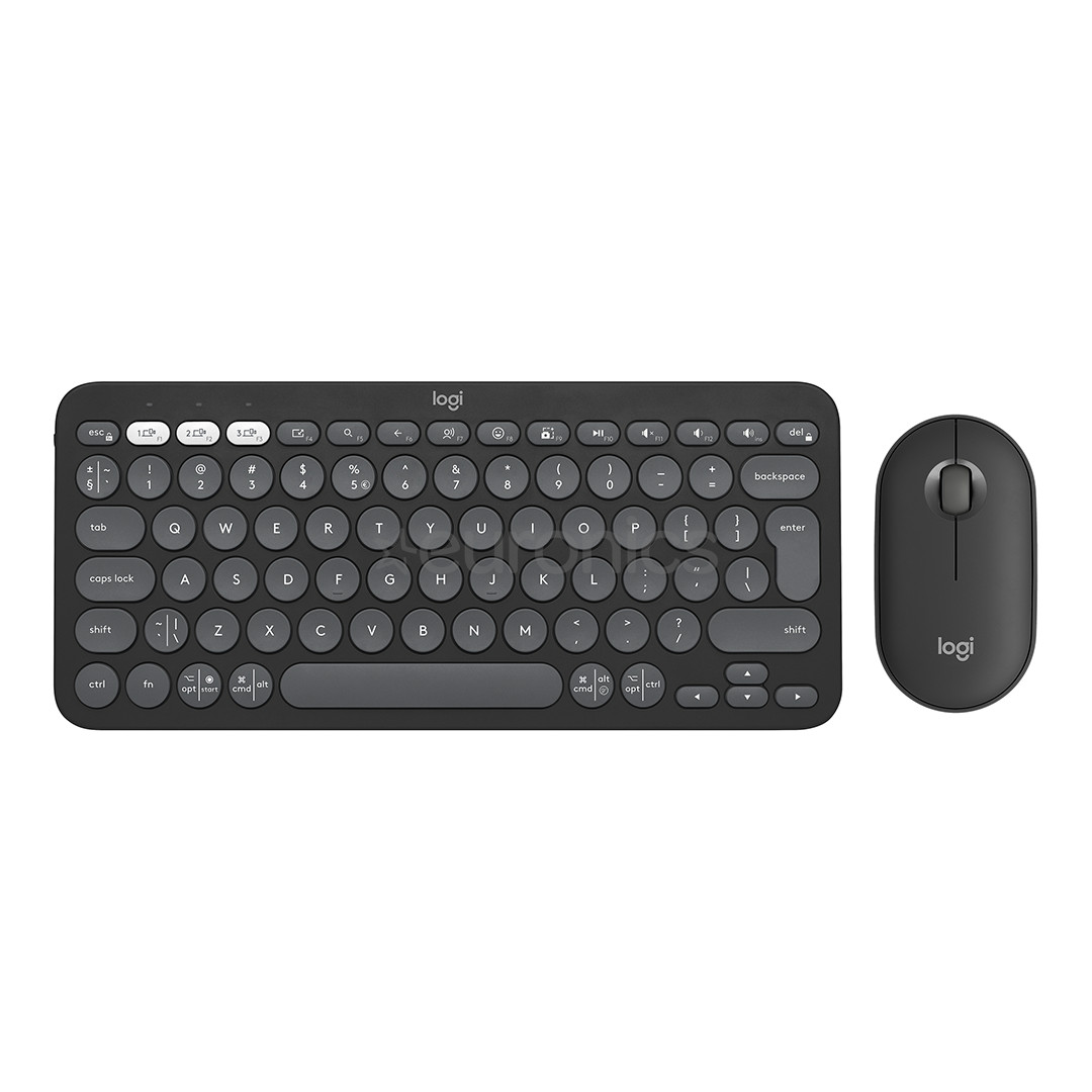 Logitech Pebble 2 Combo, SWE, melna - Bezvadu klaviatūra ar peli