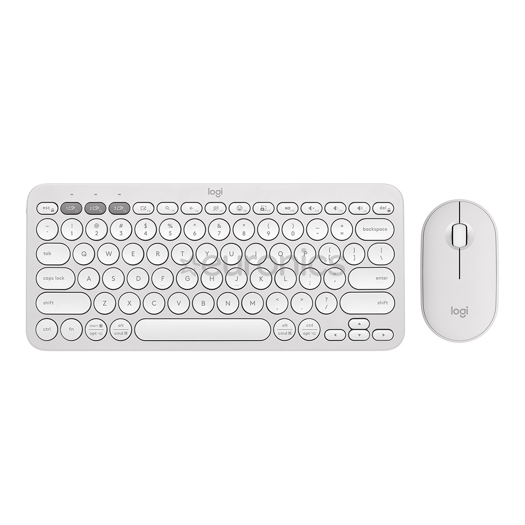 Logitech Pebble 2 Combo, US, balta - Bezvadu klaviatūra ar peli