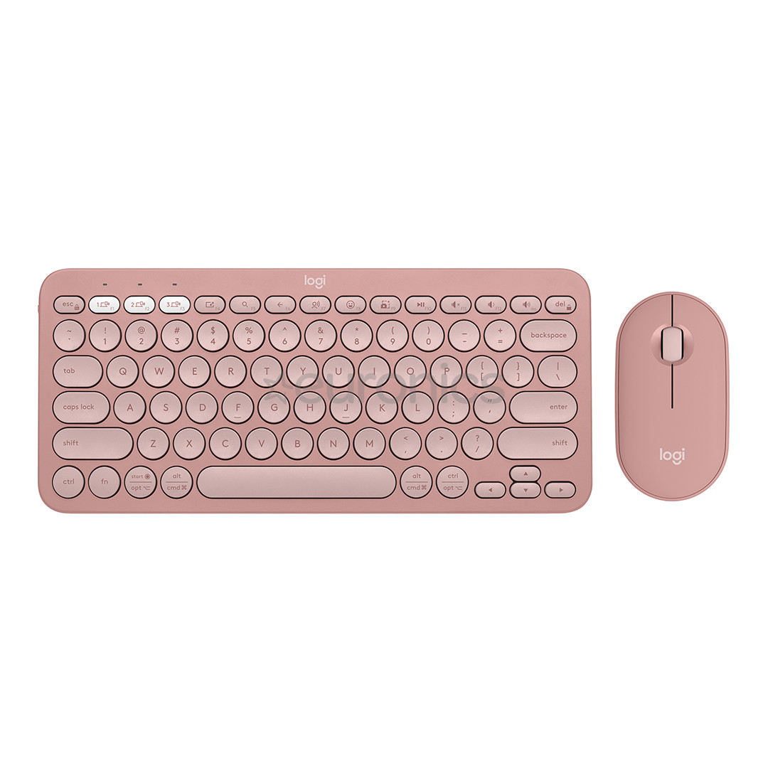 Logitech Pebble 2 Combo, US, rozā - Bezvadu klaviatūra ar peli