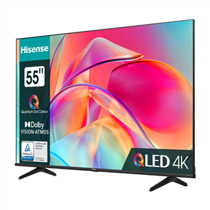 Hisense E7KQ, 55", Ultra HD, QLED, black - TV