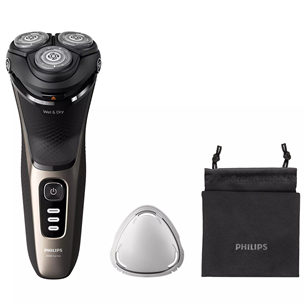 Philips Shaver 3000 Series, Wet & Dry, black/golden - Shaver