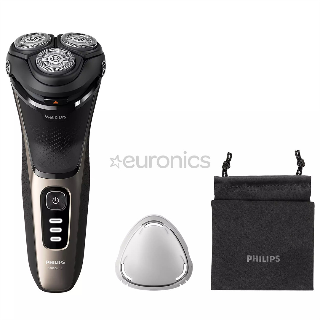 Philips Shaver 3000 Series, Wet & Dry, черный/золотистый - Бритва