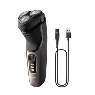 Philips Shaver 3000, Wet & Dry, melna/zelta - Skuveklis