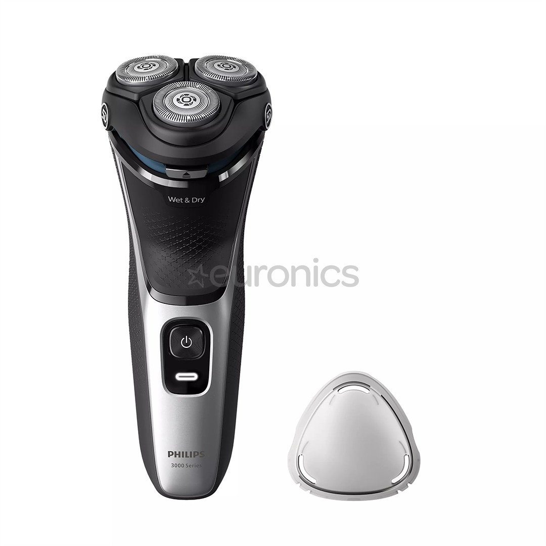 Philips Shaver 3000, Wet & Dry, melna/sudraba - Skuveklis