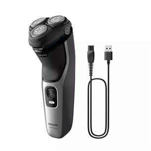 Philips Shaver 3000 Series, Wet & Dry, black/silver - Shaver