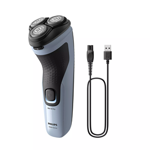 Philips Shaver 3000X, Wet & Dry, zila/melna - Skuveklis