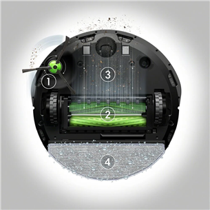 iRobot Roomba Combo® i8+, sausā un mitrā uzkopšana, melna - Robots putekļu sūcējs
