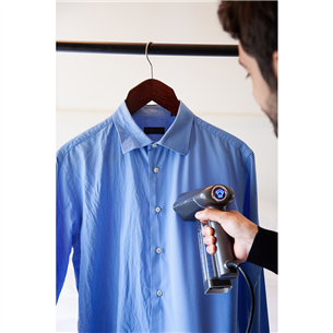 SteamOne, melna - Rokas apģērbu tvaicētājs + pūku noņēmējs