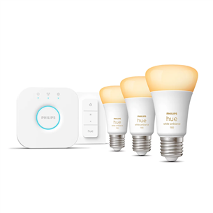 Philips Hue White Ambiance E27, 3 gab., reostats - Viedās gaismas starta komplekts 929002468403