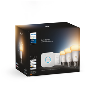 Philips Hue White Ambiance E27, 3 gab., reostats - Viedās gaismas starta komplekts