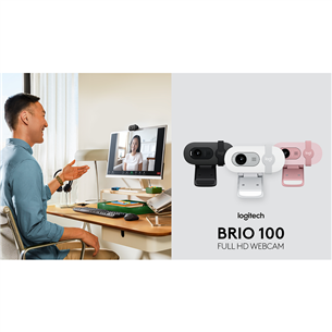 Logitech Brio 100, FHD, розовый - Веб-камера