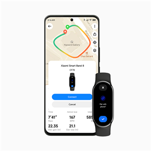 Xiaomi Smart Band 8, melna - Aktivitātes uzraudzītājs