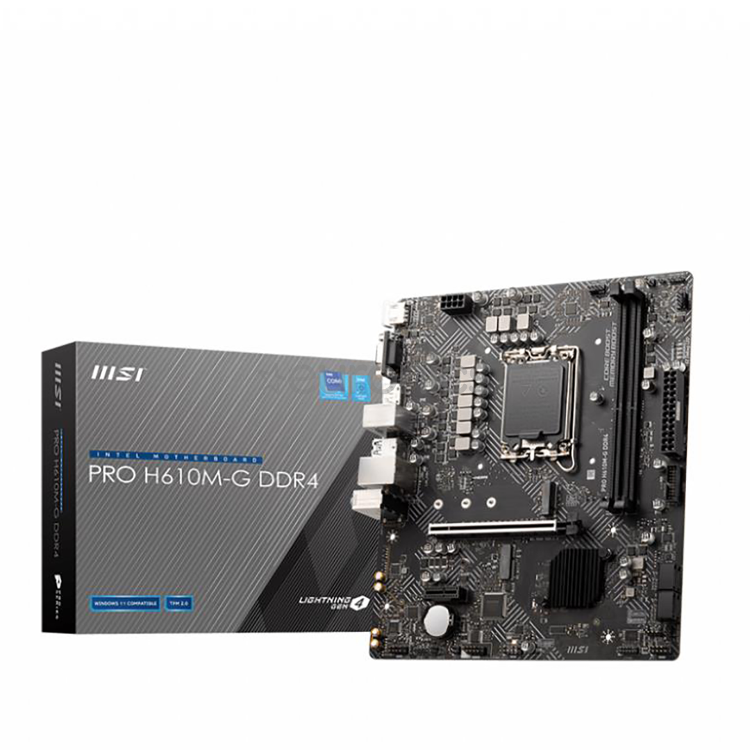 MSI, Intel H610, LGA1700, DDR4, mATX - Mātesplate