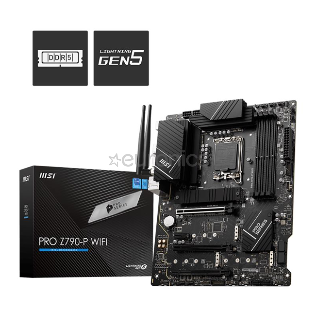 MSI, Intel Z790, LGA1700, DDR5, ATX, WiFi+BT - Mātesplate