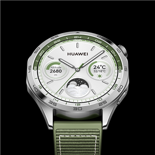 Huawei Watch GT4, 46 мм, нерж. сталь/зеленый - Смарт-часы