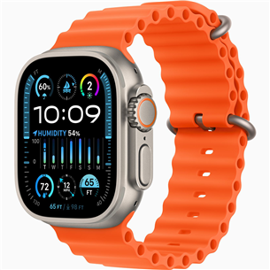 Apple Watch Ultra 2, 49 mm, Ocean Band, oranža - Viedpulkstenis MREH3EL/A