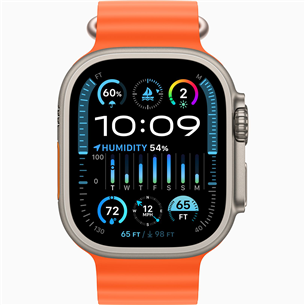 Apple Watch Ultra 2, 49 mm, Ocean Band, oranža - Viedpulkstenis