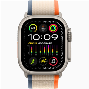 Apple Watch Ultra 2, 49 mm, Trail Loop, M/L, oranža/bēša - Viedpulkstenis