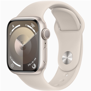 Apple Watch Series 9 GPS, 41 mm, Sport Band, M/L, starlight - Smartwatch MR8U3ET/A