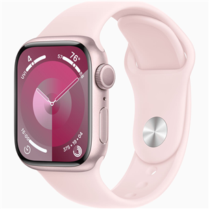 Apple Watch Series 9 GPS, 41 mm, Sport Band, S/M, rozā - Viedpulkstenis MR933ET/A