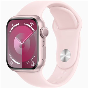 Apple Watch Series 9 GPS, 41 mm, Sport Band, S/M, rozā - Viedpulkstenis