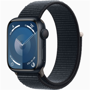 Apple Watch Series 9 GPS, 41 mm, Sport Loop, melna - Viedpulkstenis