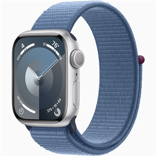 Apple Watch Series 9 GPS, 41 mm, Sport Loop, sudraba/gaiši zila - Viedpulkstenis MR923ET/A