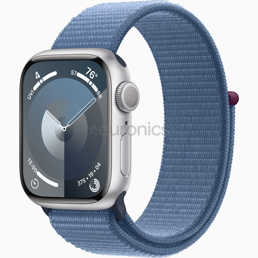 Apple Watch Series 9 GPS, 41 mm, Sport Loop, silver/winter blue - Smartwatch