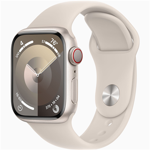 Apple Watch Series 9 GPS + Cellular, 41 mm, Sport Band, S/M, starlight - Smartwatch MRHN3ET/A