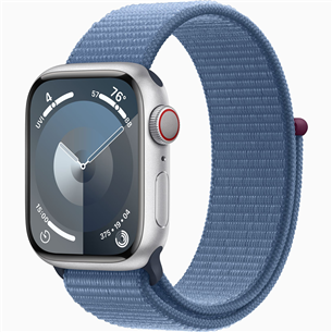 Apple Watch Series 9 GPS + Cellular, 41 mm, Sport Loop, sudraba/zila - Viedpulkstenis MRHX3ET/A