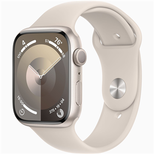 Apple Watch Series 9 GPS, 45 mm, Sport Band, S/M, bēša - Viedpulkstenis MR963ET/A
