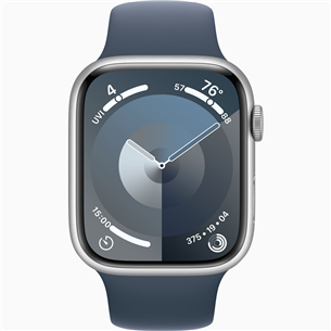 Apple Watch Series 9 GPS + Cellular, 45 mm, Sport Band, M/L, sudraba/zila - Viedpulkstenis
