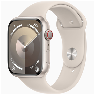 Apple Watch Series 9 GPS + Cellular, 45 mm, Sport Band, S/M, bēša - Viedpulkstenis MRM83ET/A