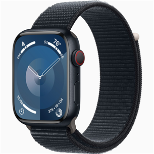 Apple Watch Series 9 GPS + Cellular, 45 mm, Sport Loop, midnight - Smartwatch MRMF3ET/A
