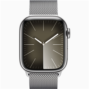 Apple Watch Series 9 GPS + Cellular, 41 мм, Milanese Loop, серебристая нержавеющая сталь - Смарт-часы