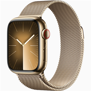 Apple Watch Series 9 GPS + Cellular, 41 мм, Milanese Loop, золотистая нержавеющая сталь - Смарт-часы