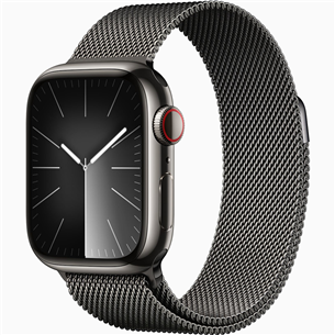 Apple Watch Series 9 GPS + Cellular, 41 mm, Milanese Loop, graphite stainless steel - Smartwatch