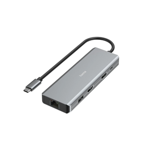 Hama CONNECT2Media, USB-C Hub, 9 портов, 100 Вт, серый - Док-станция для ноутбука 00200142